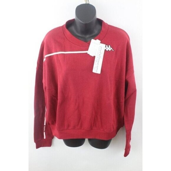 Kappa Womens Sweater Cassis Authentic Sweatshirt Omini Logo Red Size L - Picture 1 of 14